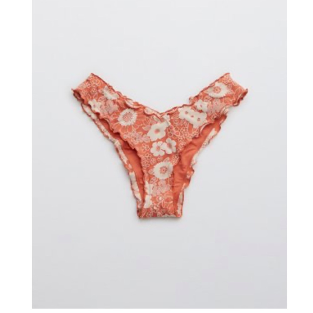 Aerie Jacquard Floral Cheekiest Bikini Bottom
